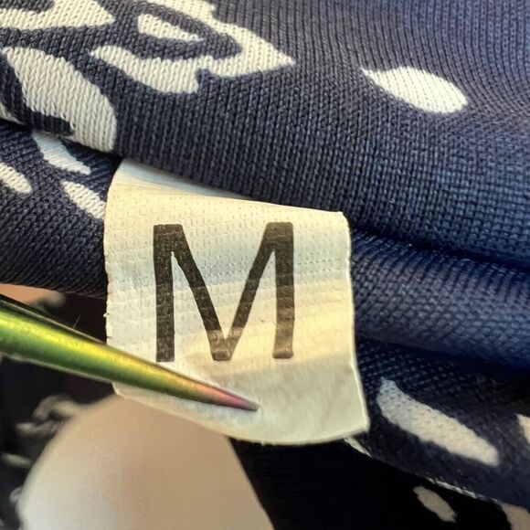 Multi-print Twist Bikini Top Size Medium Blue White and Coral Strappy Design No - Picture 10 of 11